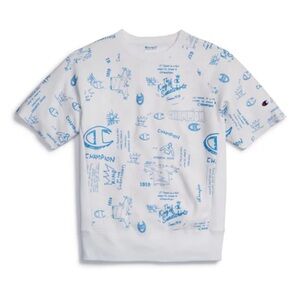 Champion Men’s Reverse Weave Short Sleeve Sweatshirt Scribble Script